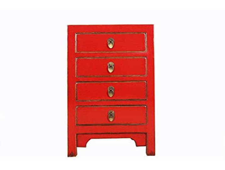 Yajutang Chinesische Kommode chinesischer Nachtschrank Massivholz China rot