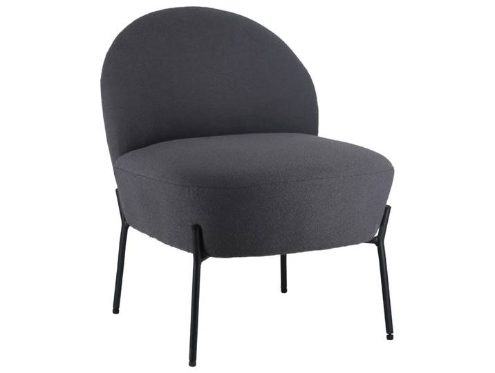 Fauteuil en tissu boucle gris