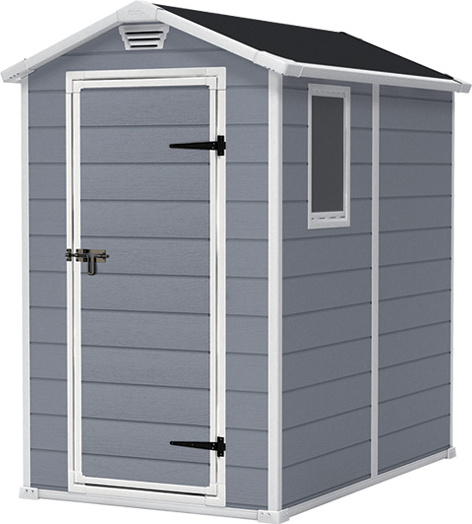 Keter Manor 4x6 Gartenhaus, 130x192x198cm, 3,8m³ Rauminhalt, wetterfest, wartungsfrei, grau