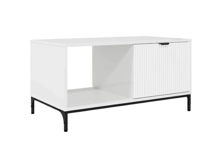 HKLGBVCR Couchtisch, weiß, Hochglanz, rechteckig, 90 x 49 x 46 cm