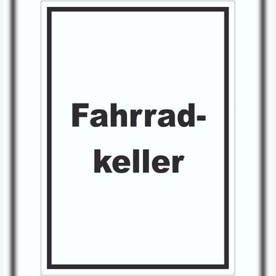 HB-Druck Fahrradkeller Aufkleber mit Text Rad Bike hochkant A4 (210x297mm)