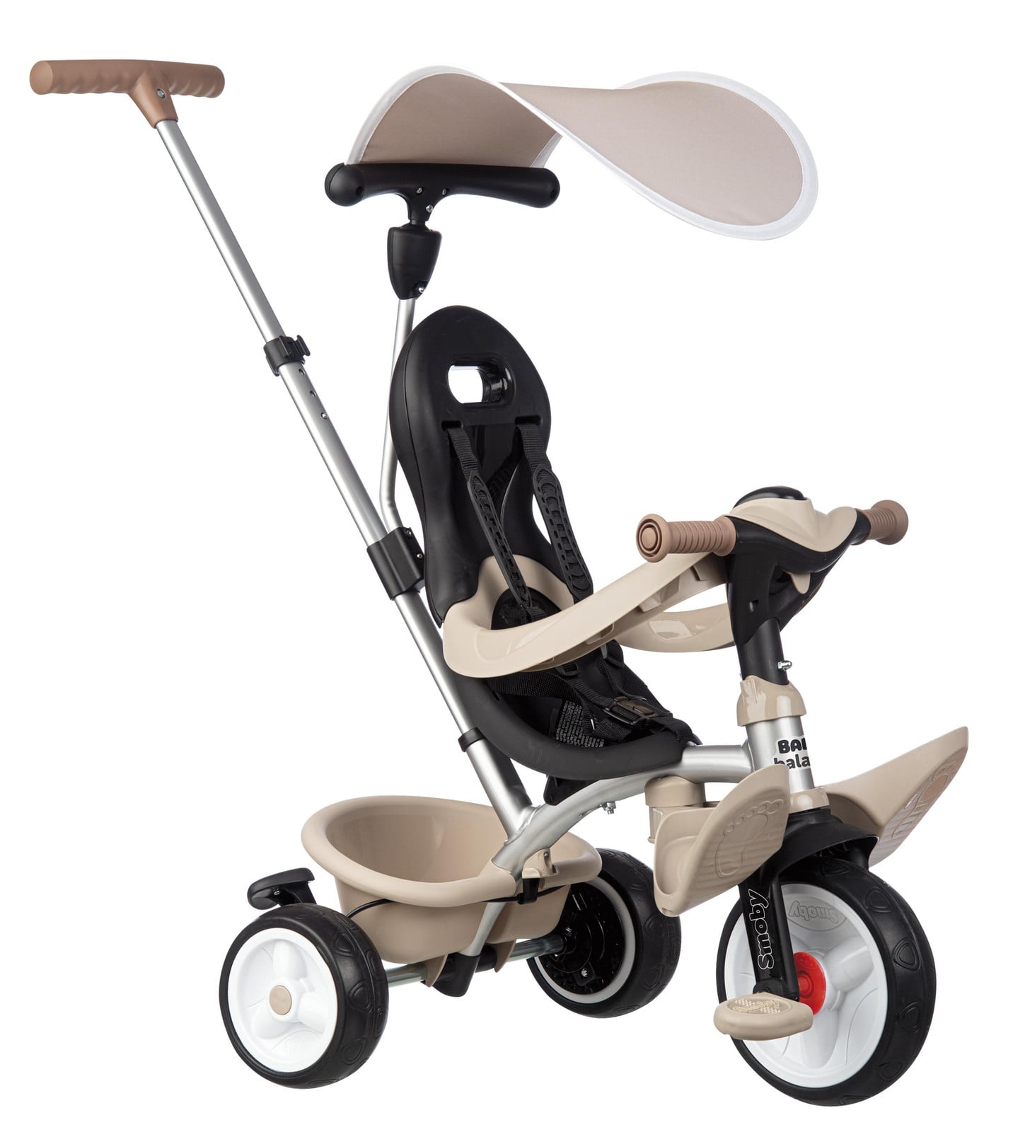 Smoby Driewieler Baby Balade Beige - Groeimodel met duwstang en veiligheidsgordel