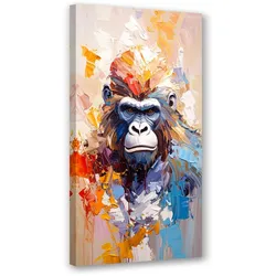 LEINWANDBILD Bunte Gorilla-Abstraktmalerei 40x80cm