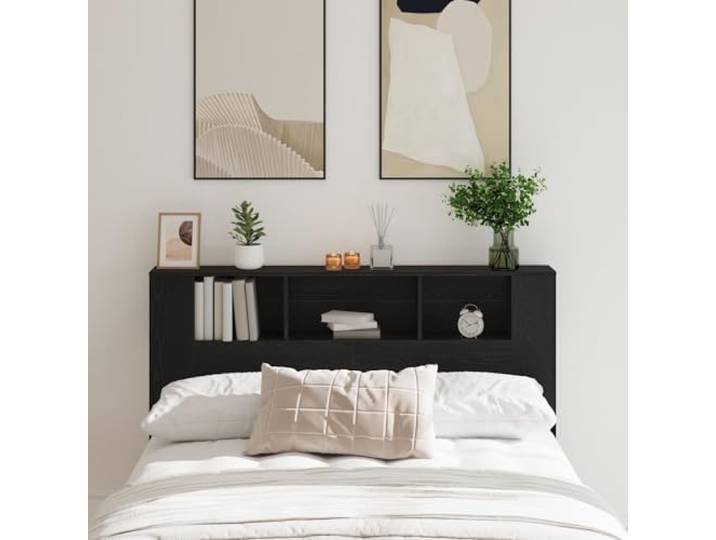 KTHLBRH Modernes Kopfteil aus schwarzer Eiche, mit 5 Fächern, technisches Holz, langlebig, modernes Design, einfache Montage, Struktur