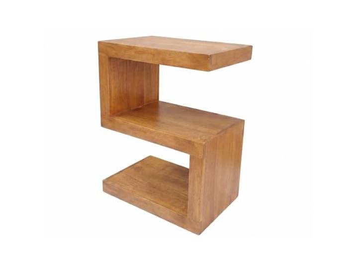 Riess Ambiente Beistelltisch - 45x30cm - braun Honey Finish - Mangoholz handgefertigt, individuelle Maserung, flexible S-Form, montiert geliefert, pflegeleichte Oberfläche
