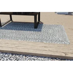 OUTFLEXX Harmony Outdoor Teppich, grau-weiß meliert, recyceltes PET-Garn, 90 x 160 cm, für Innen- und Außenbereich