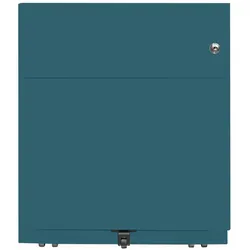 Rollcontainer NoteTM | 2 Schubladen , Tiefe 565 mm,  Griffleiste - 653 ozeanblau
