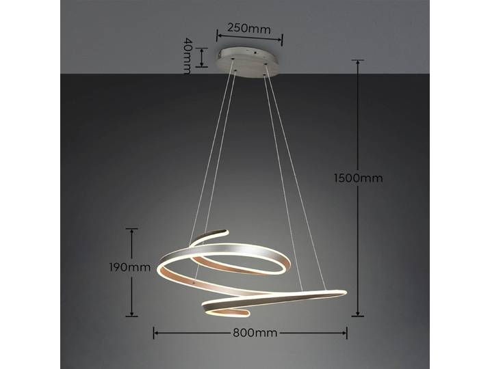 Trio Lighting Hängelampe Arlington, dimmbar, alu / grau / zink, für Wohn- / Esszimmer, Metall, Modern, Pendelleuchte