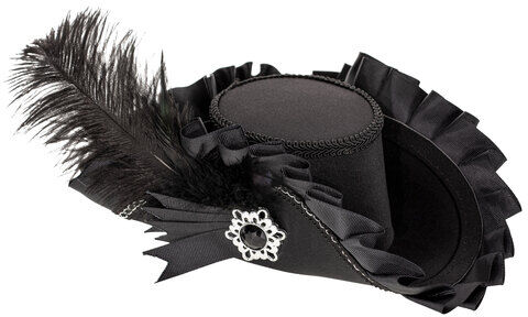Mini-Dreispitz "Feder", schwarz