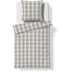 fleuresse Bettwäsche Musselin buntgewebt Faro 624532-0001 grau 200x200 cm + 2x80x80 cm