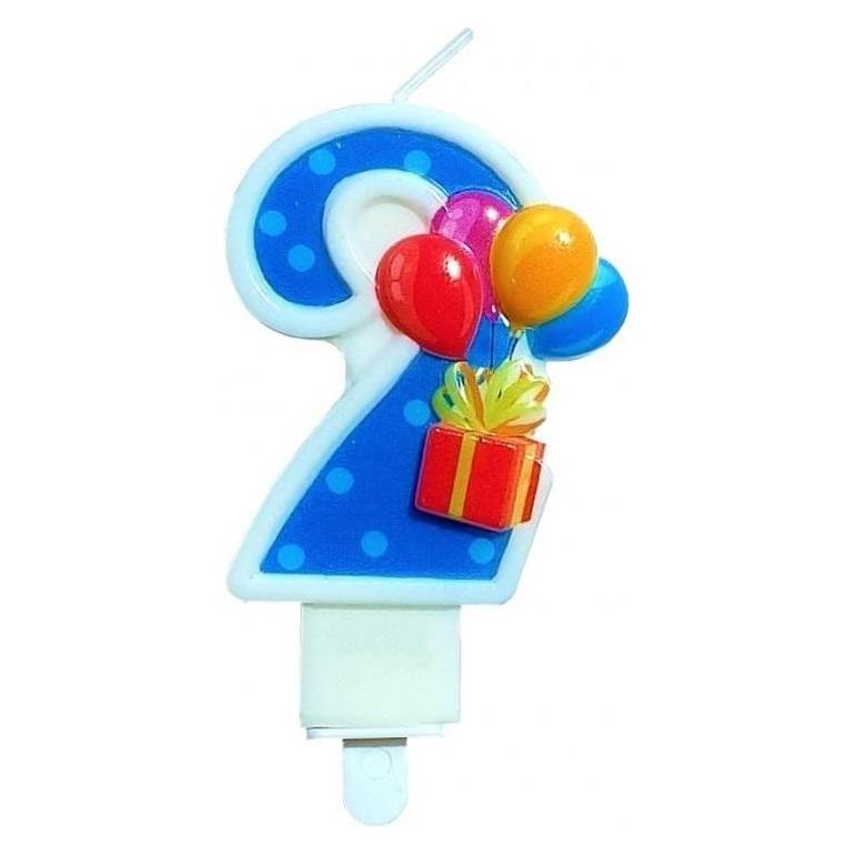 Mk Trade Geburtstagskerze 2 mit Luftballons (47593965)