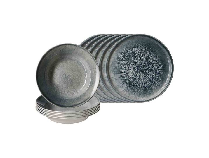 Ritzenhoff & Breker Tafelservice Grana Pizza- & Pasta-Set 12-tlg. (12-tlg), 6 Personen, Steinzeug