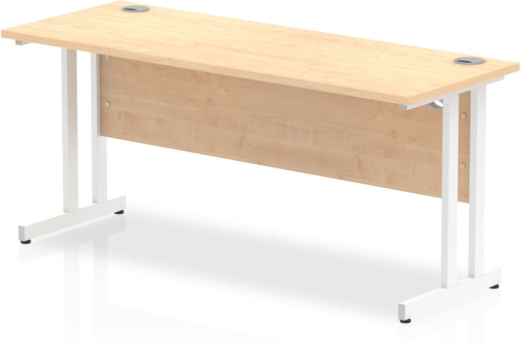 Inbox Zero Impulse Steel Desk White/Beige 73cm H x 160cm W x 60cm D
