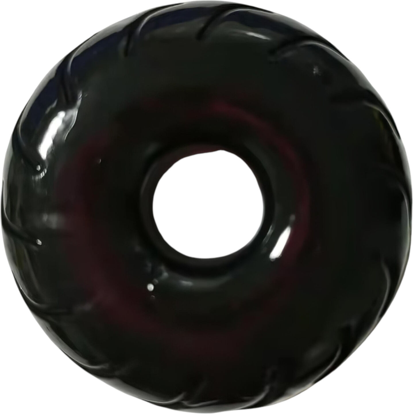 Pulselock Forge - black wheel-patterned TPE penis ring (19 mm)