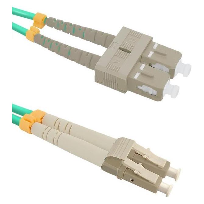 Qoltec 54348 Optic Patchcord LC/UPC - SC/UPC Multimode 50/125 OM4 Duplex 1m (1 m) (54348)