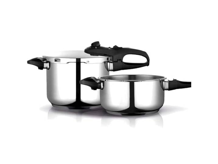 FAGOR Duo Super schneller Schnellkochtopf, Edelstahl, alle Herdarten, volle Induktion, sehr robuster Impaksteel-Boden, 5 Sicherheitssysteme, 2 Druckstufen (4 l + 6 l)