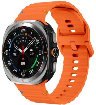Everyday Crate Kalebol Wave Stitched Samsung Galaxy Watch Ultra Band Soft Silicone Watch Strap For Galaxy Watch Ultra orange