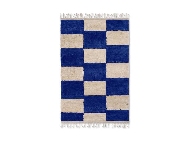 Ferm Living Tapis Mara bright blue/offwhite, l, 120x180 cm