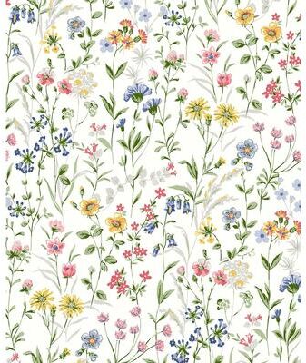 Seabrook Designs Wildflowers Pre-Pasted Wallpaper - 20.5 in. W x 33 ft. L