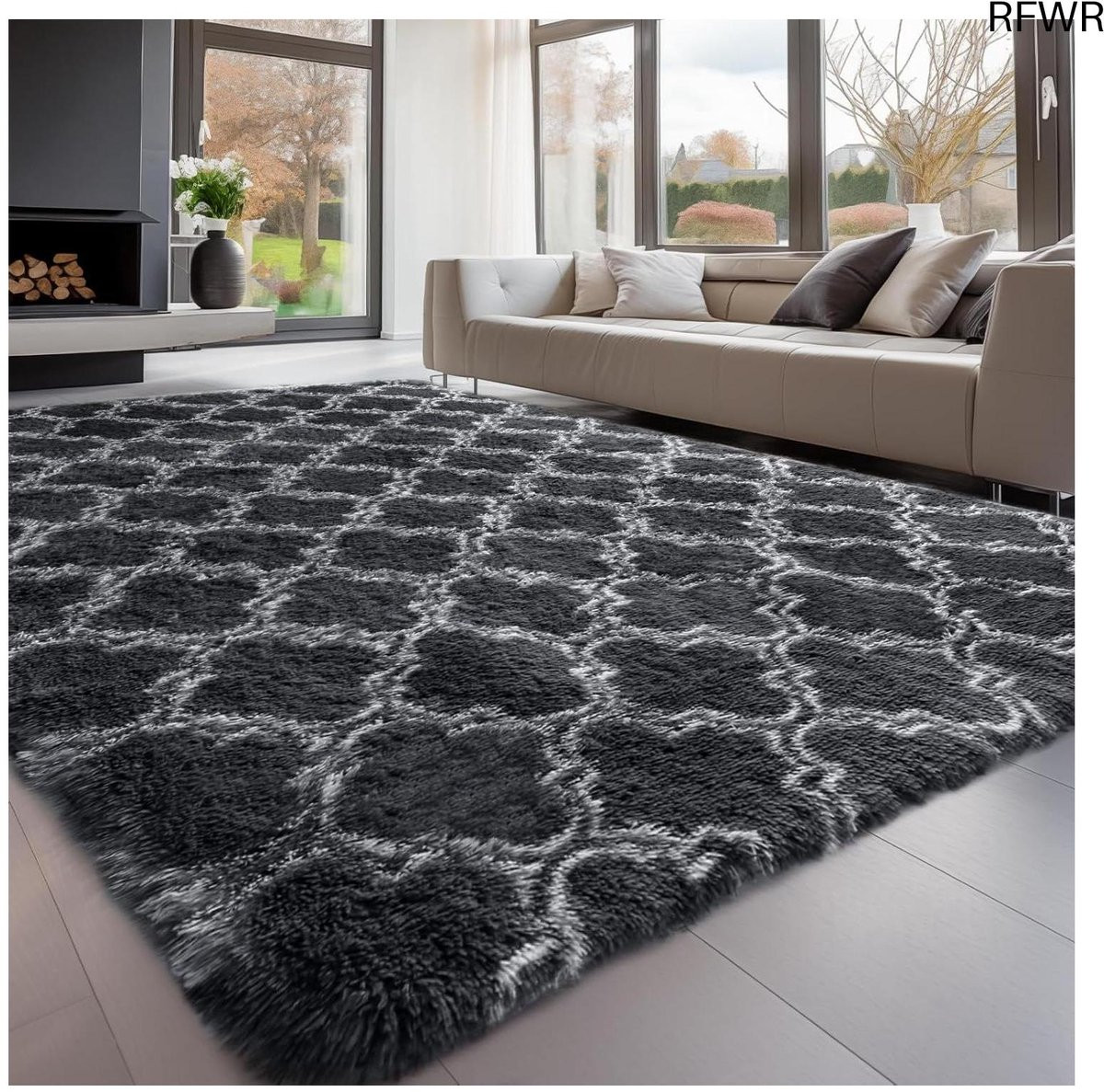 RFWR Hoogpolig tapijt - Modern en wasbaar - B/D: 140 x 200 cm