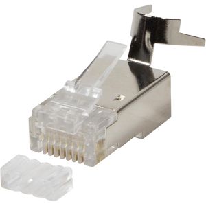 LogiLink Modularstecker MP0033, Cat.6A bis 8.1, RJ45, AWG22 bis AWG24, geschirmt, zum Crimpen, 50 Stück