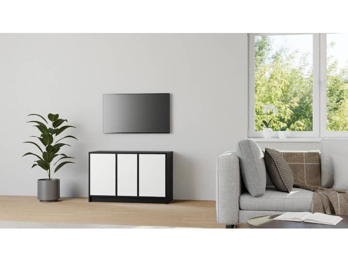 Badezimmerregal nach Maß MDF Lackiert Tiefs­chwarz RAL&nbsp;9005