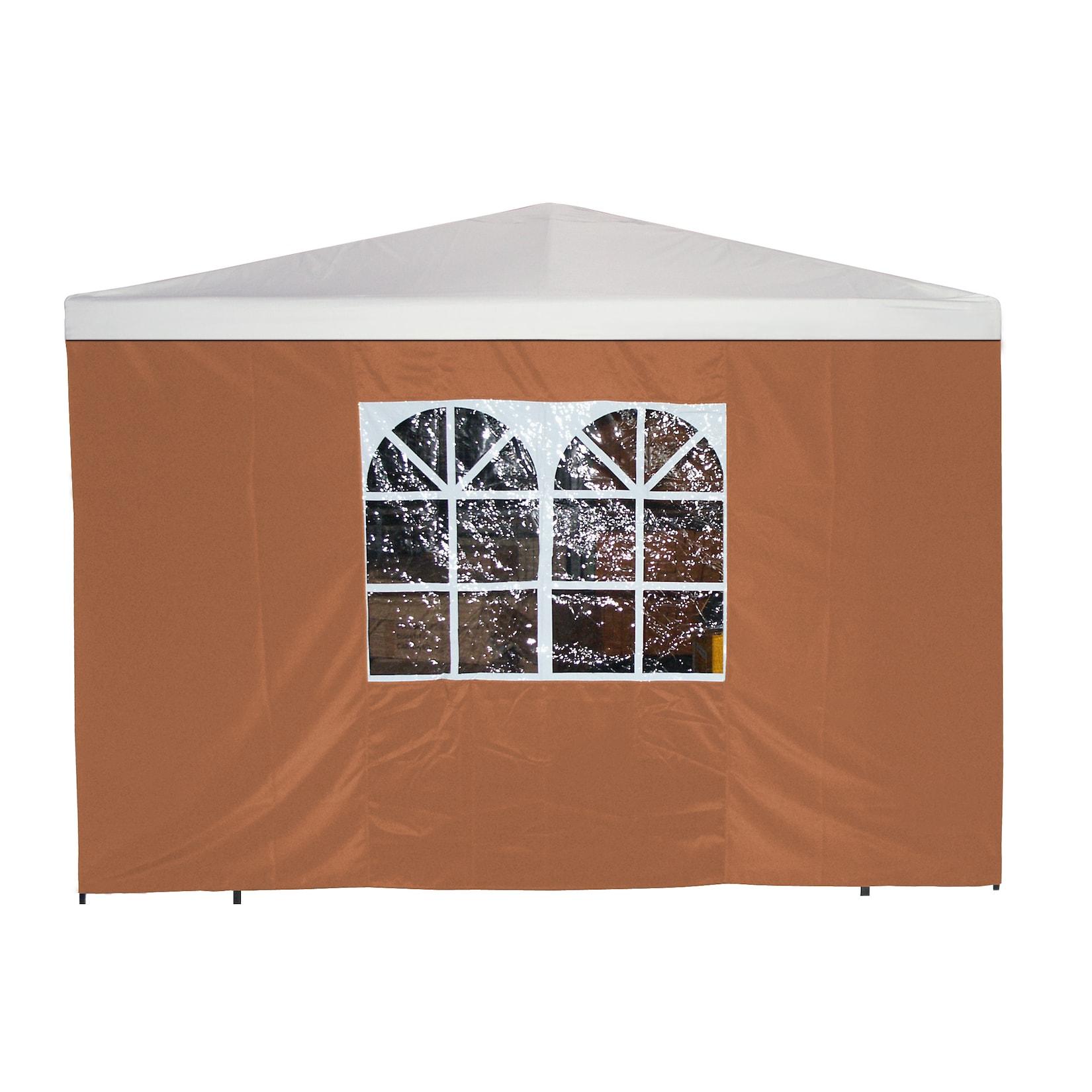 Seitenplane für Pavillon, 3x1,9 Meter, Polyester terracotta mit Fenster