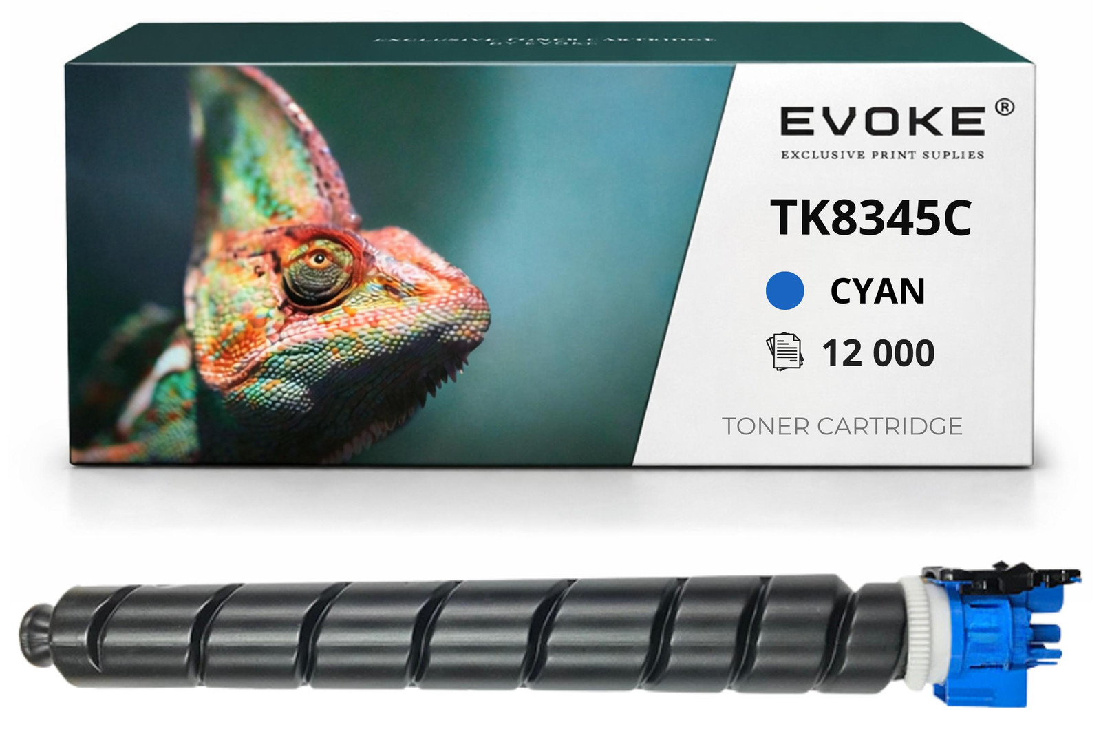 Evoke tonercartridge cyaan compatibel met Kyocera TK8345 C EKY501 voor TASKalfa 2552ci en 2553ci, 12.000 pagina's