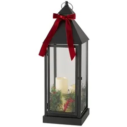 Boltze LED Weihnachtslaterne Ingar 70 cm, 23 x 23 x 70 cm, schwarz