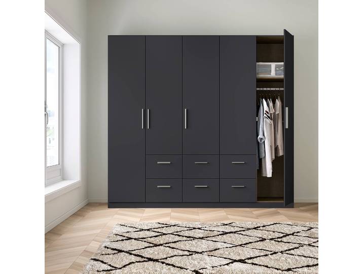 Drehtürenschrank II 226 x 210cm Grau/Graumetallic