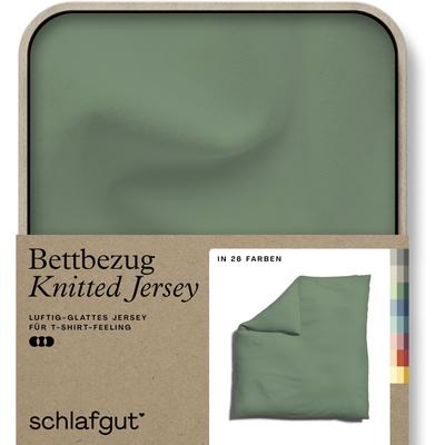Schlafgut "Premium Bettbezug Knitted Jersey (1 St)" Ton-in-Ton Reißverschluss, Bio-Baumwolle mit Elasthan, Uni, OEKO Tex