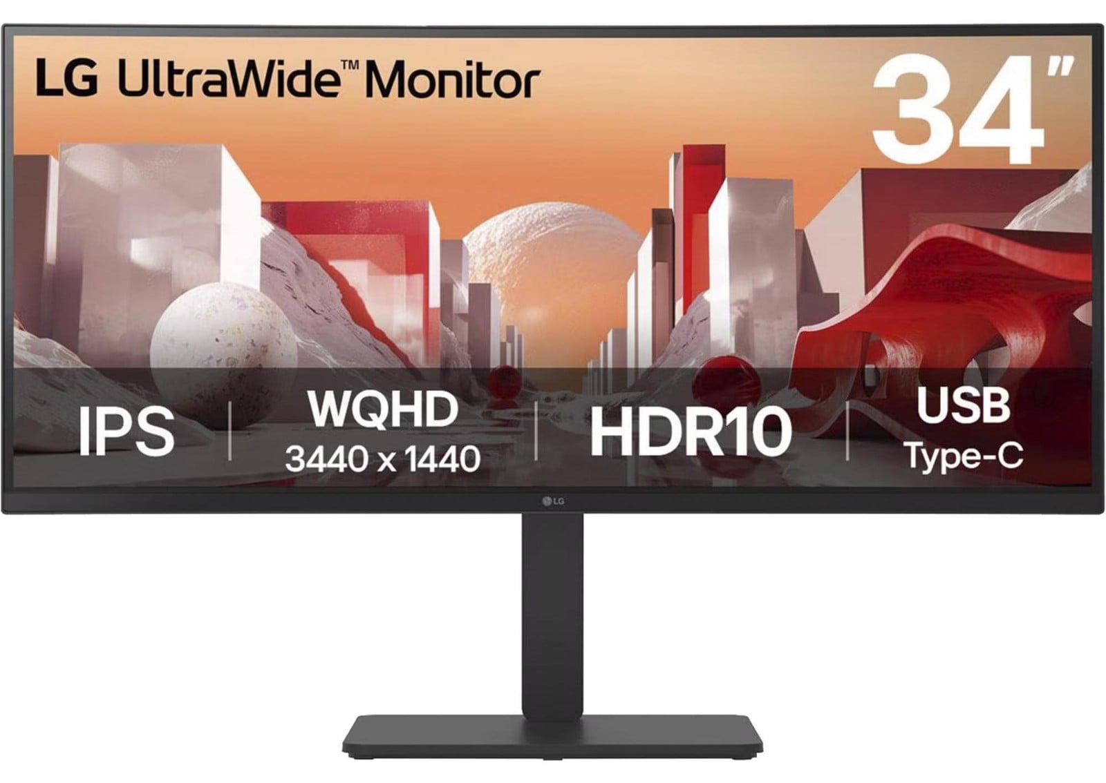 LG Electronics 34BA75QE-B 34 inch gebogen monitor, UWQHD IPS-paneel, Zwart