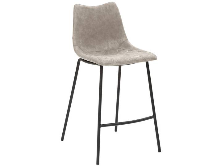 Novel Barhocker, Schwarz, Hellgrau, Metall, Rundrohr, 49x99.5x55 cm, abwischbar, Stoffauswahl, Esszimmer, Barmöbel, Barhocker