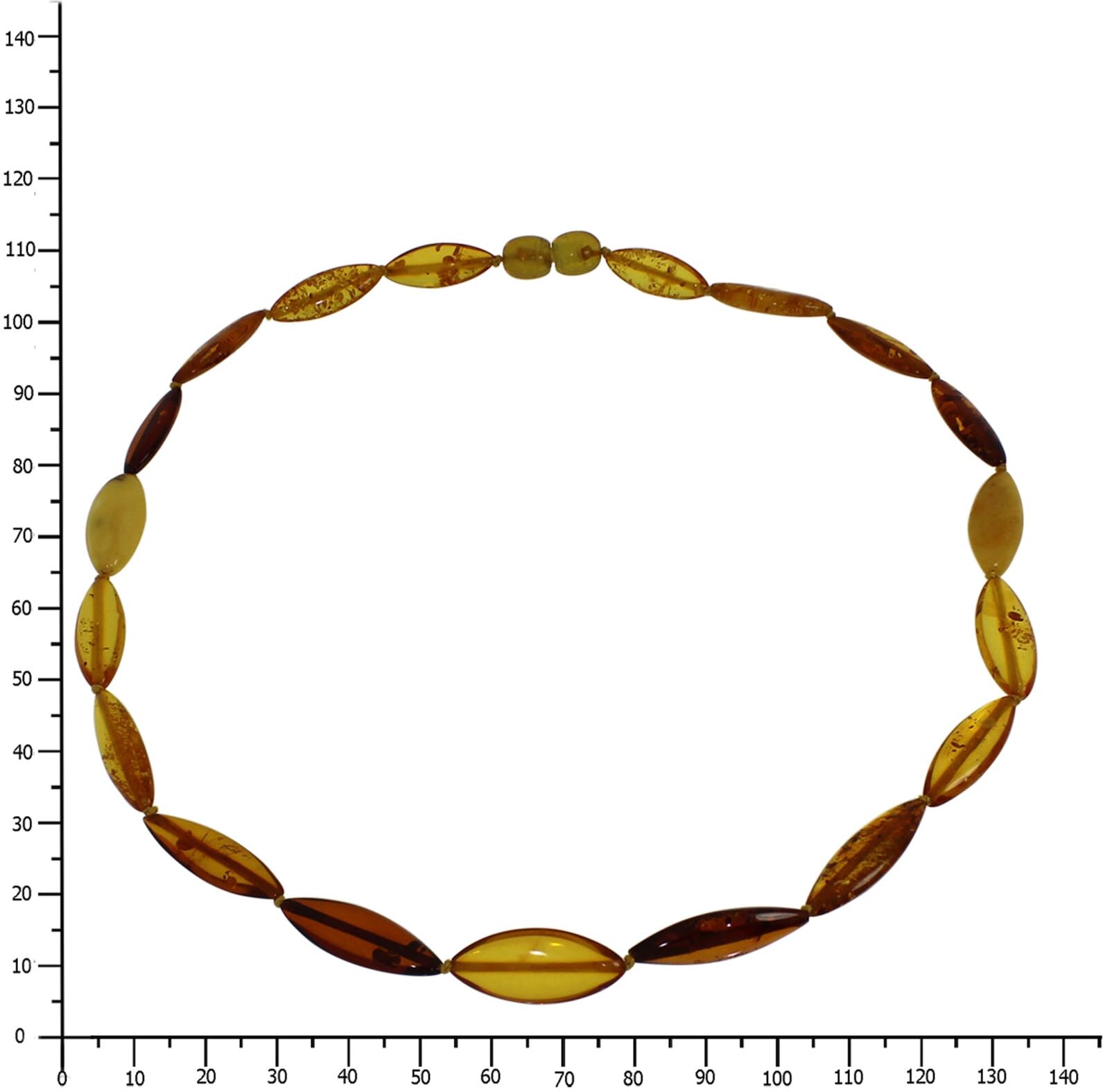 Kette ohne Anhänger OSTSEE-SCHMUCK "- Spitzolive - Bernstein -" Gr. 42, braun (mehrfarbig, braun), Halsketten, Damen, Bernstein, Kette ohne Anhänger