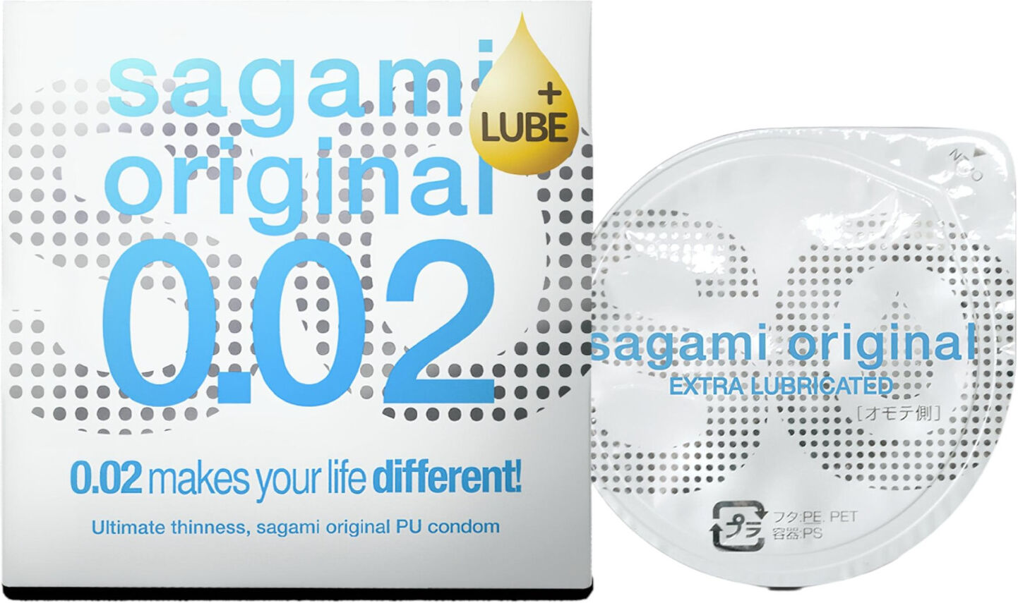 Sagami Original 0,02 - Ekstra Glide Kondom - 55mm - 1 Stk