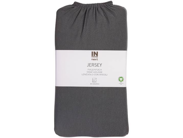Inhouse Fixleintuch Gots Jersey 160x200 anthrazit