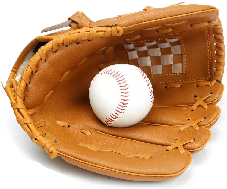 INF Gant de protection épais en cuir PU pour softball et hockey Marron M