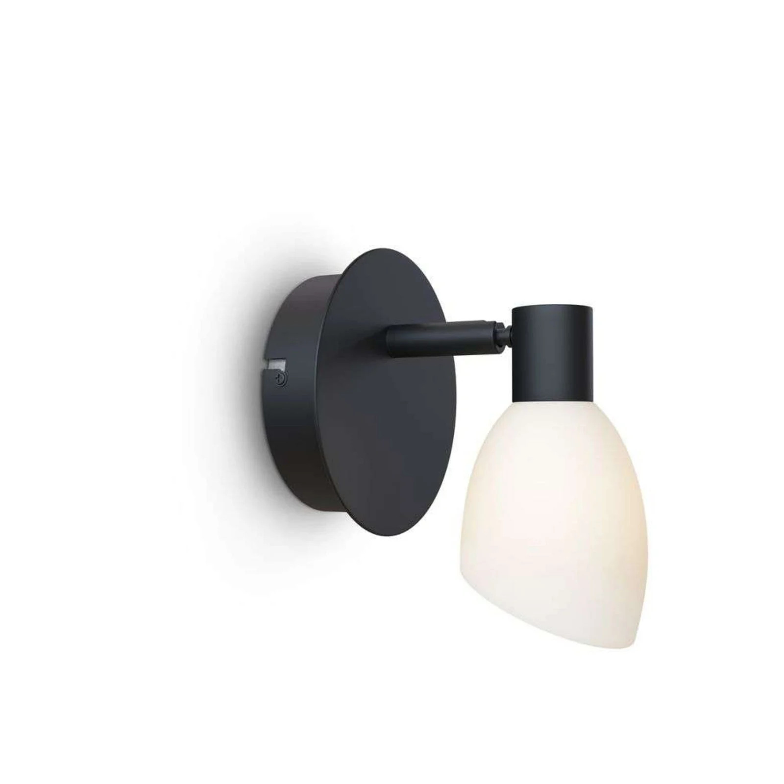 Herstal Cut 2 Wandlamp Black/Opal met Metaal en Opal Glas voor de Slaapkamer