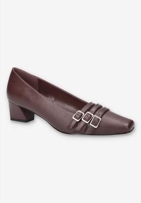 Women's Enya Sqaure Toe Pump by Easy Street in Burgundy (Size 10 M)