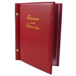 DECOR SERVICE Speisekarte (PVC) "Speisen und Getränke" weinrot, 8 Seiten, A5, 1 Stk.
