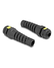Delock Kabelverschraubung M12mit Beluftung und Zugentlastung IP68 staub- wasserdicht Schwarz (60624)