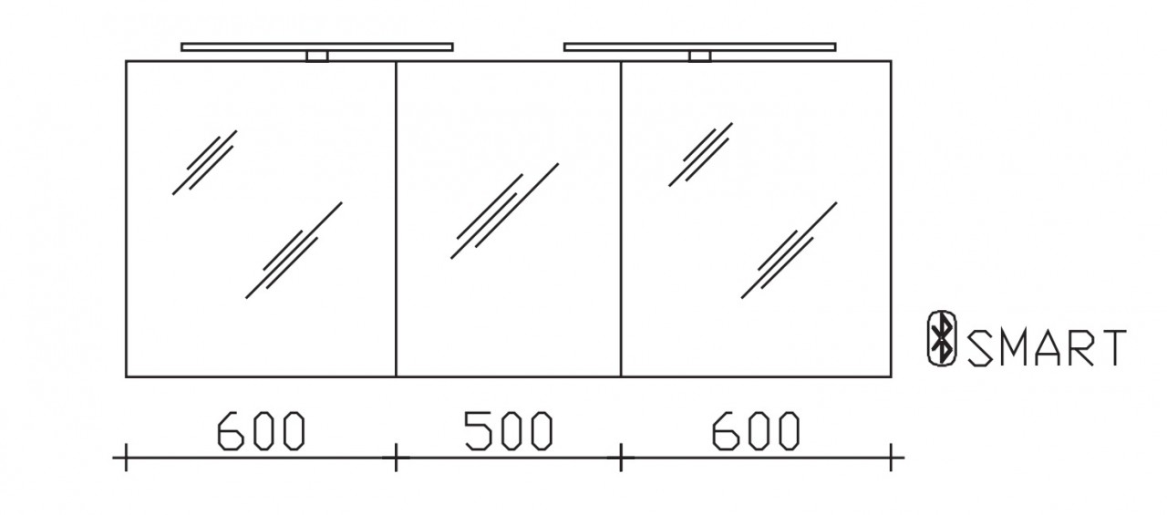 Pelipal Serie 25 Pelipal Spiegelschrank SDAES5017-I, B:1700, H:703, T:170mm SDAES5017-I