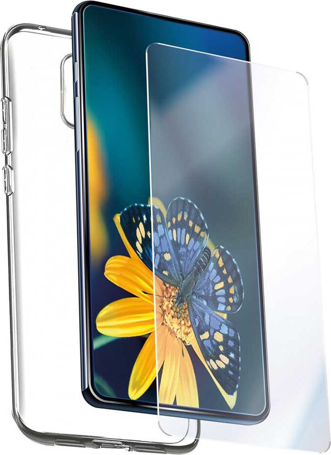 Muvit For Change Samsung Galaxy A14 4G telefoonhoesje en schermbeschermer, transparant