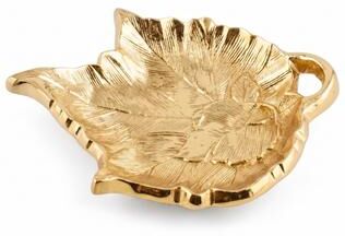 Jiallo Maple Leaf Nut Dish in Gold Tone - Elegant Decorative Serving Dish for Nuts, Candies & Small Treats