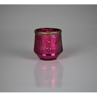 Windlicht AM DESIGN "aus Glas", rosa (pink), B:10cm H:10cm, Glas, Kerzenhalter, Windlicht, 3er Set, BxH: 10x10 cm