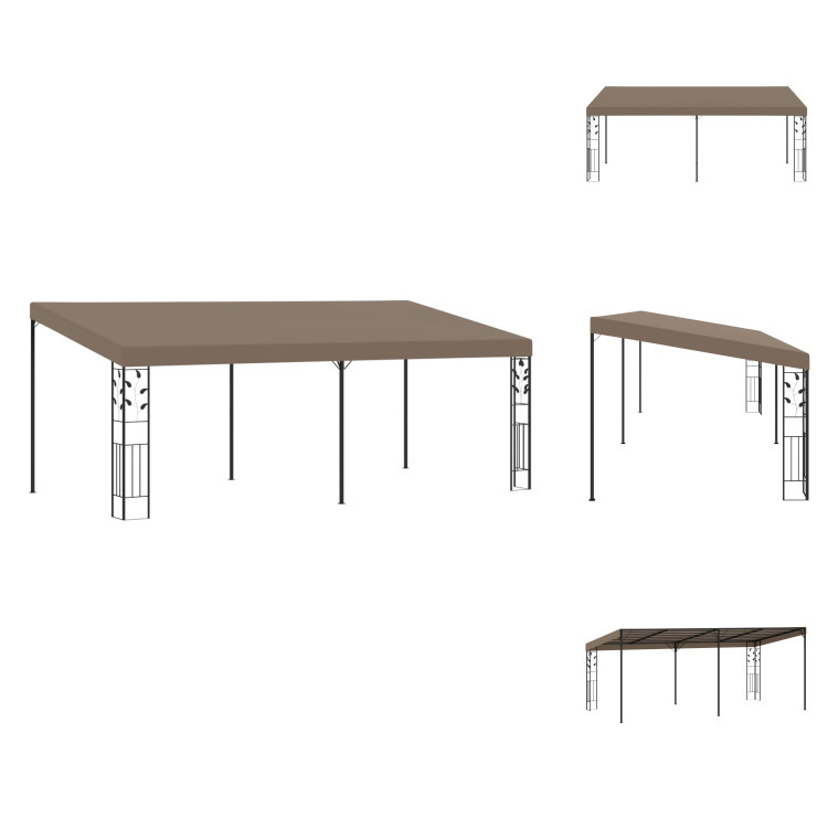 vidaXL Wand-Pavillon 6x3x2,5 m Taupe - Pavillons & Partyzelte