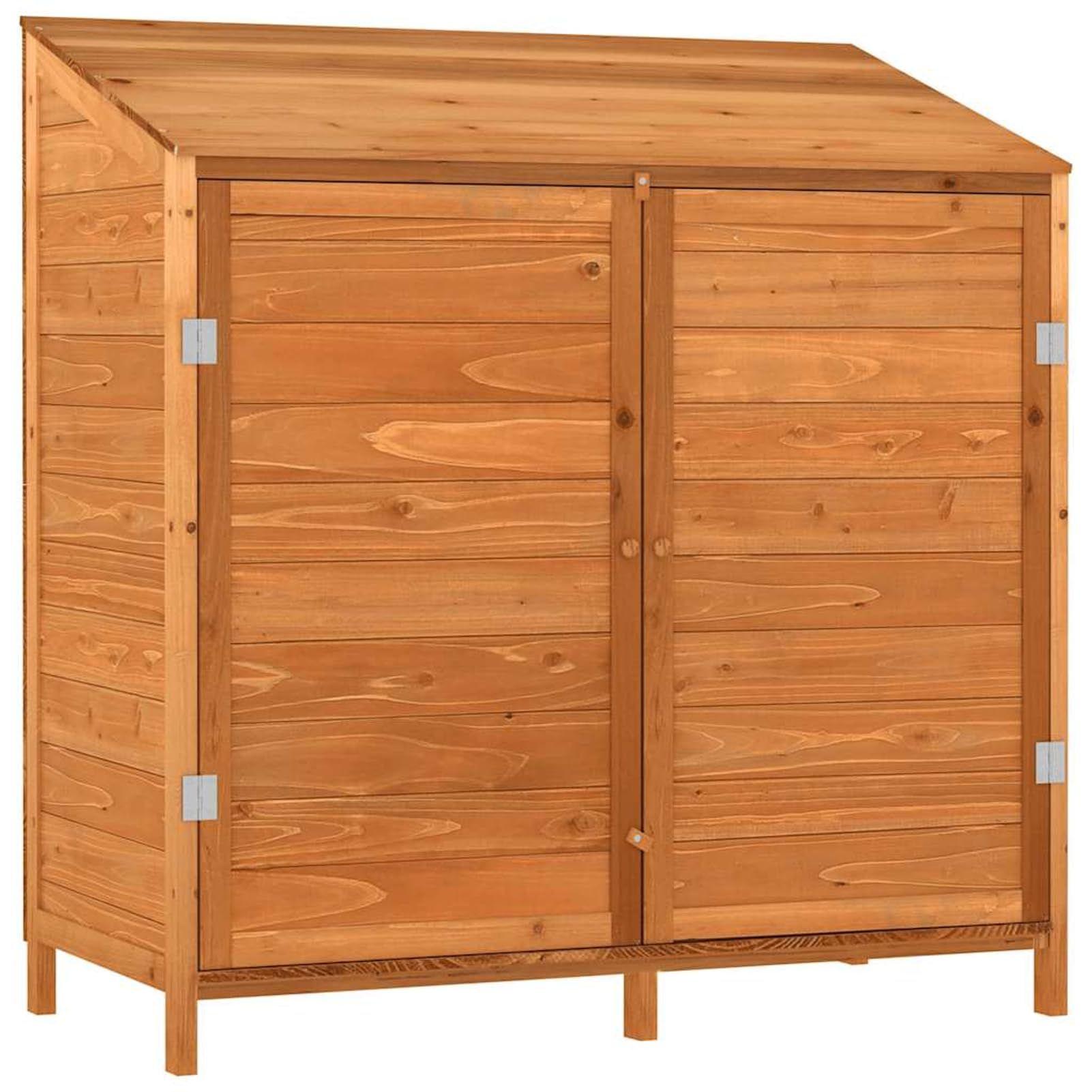 Gerätehaus, Gartenhaus - Aus massivem Kiefernholz, braun - 102 x 52 x 112 cm - Holz-Gartenhaus