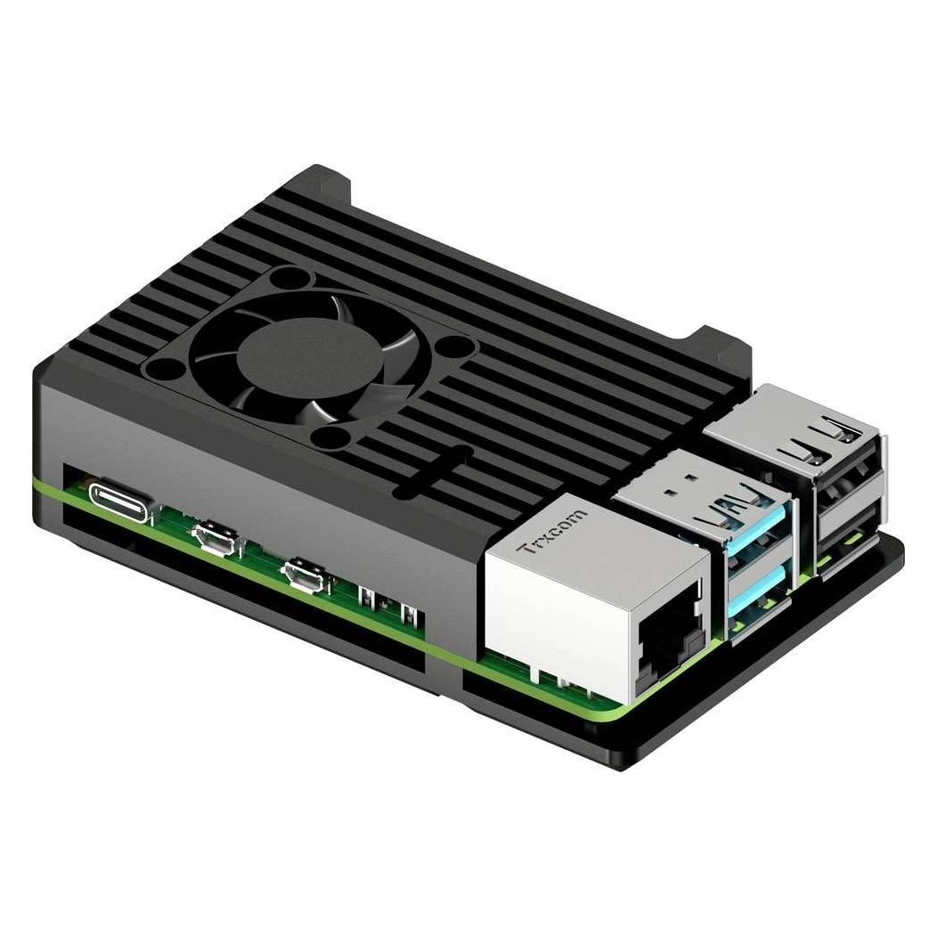 Joy-it Armor Case BLOCK ACTIVE SBC-Gehäuse Passend für (Entwicklungskits): Raspb (RB-AlucaseP5-07FAN)
