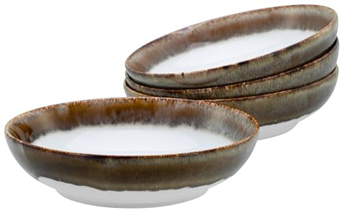 Creatable Cascade serie soepkommen, 4-delige set, bruin, keramiek, Ø 22,5 cm