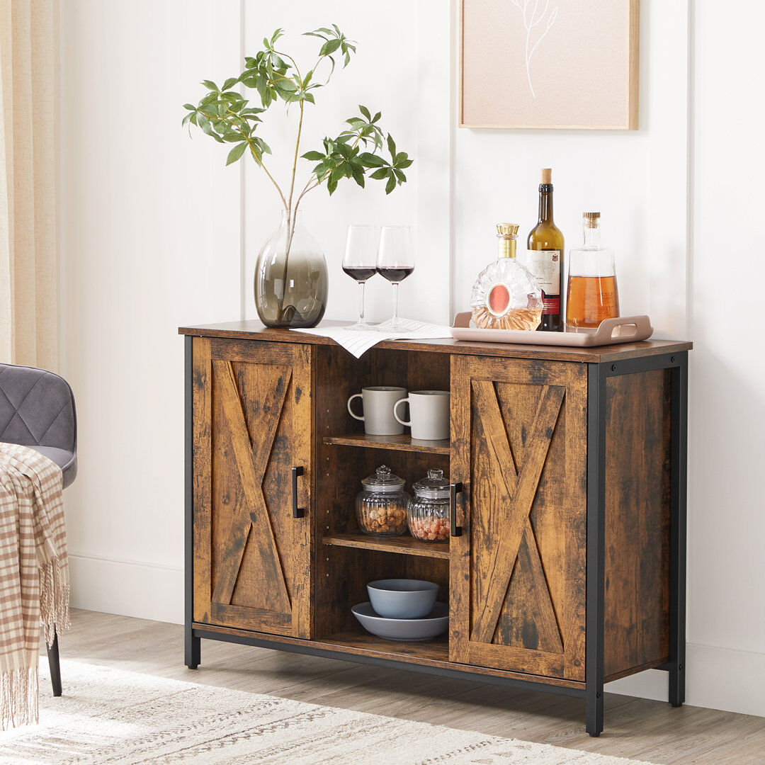 Brambly Cottage Bozek 100cm Sideboard Brown 70cm H X 100cm W X 35cm D